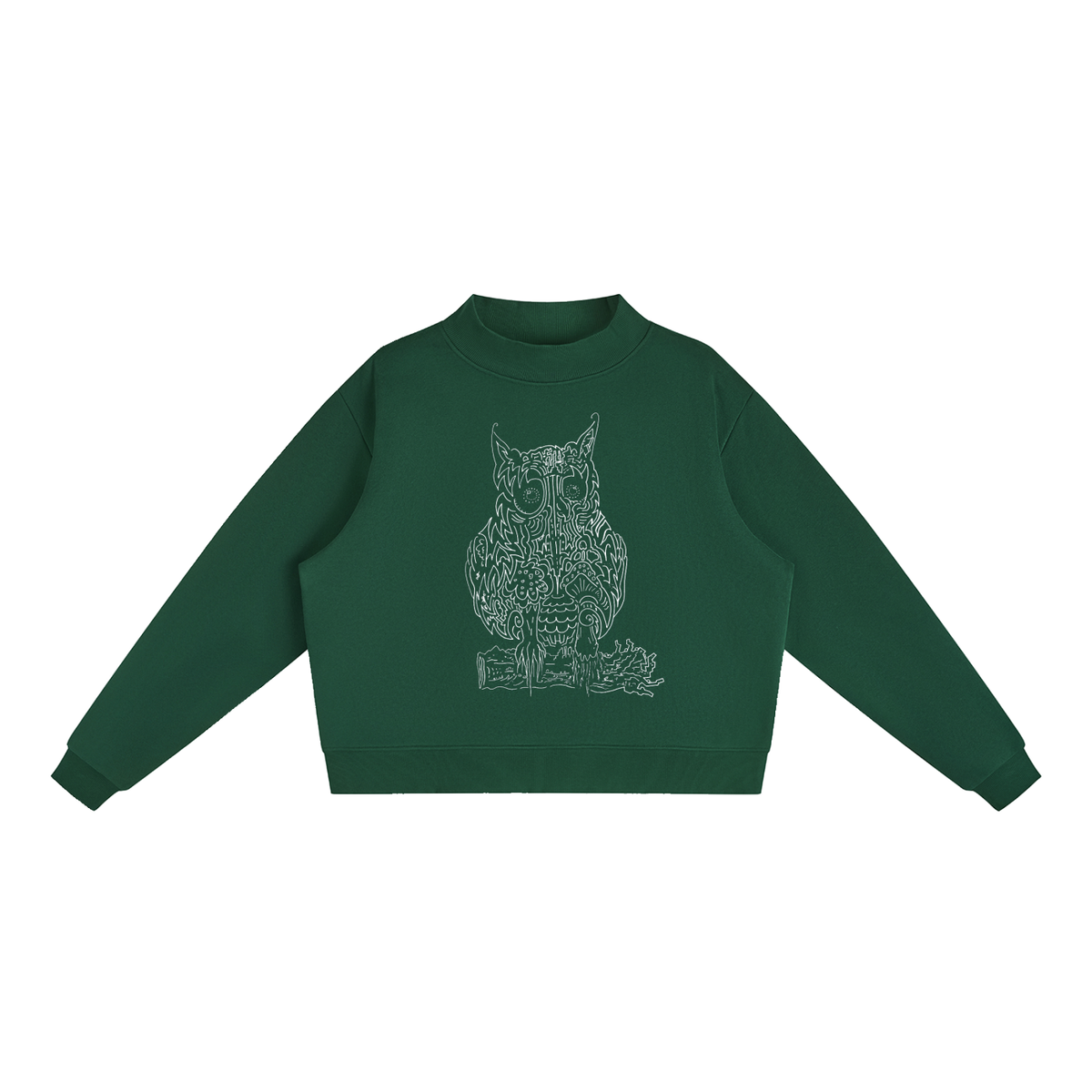 Century Owl Mock-Neck Crew Sweatshirt