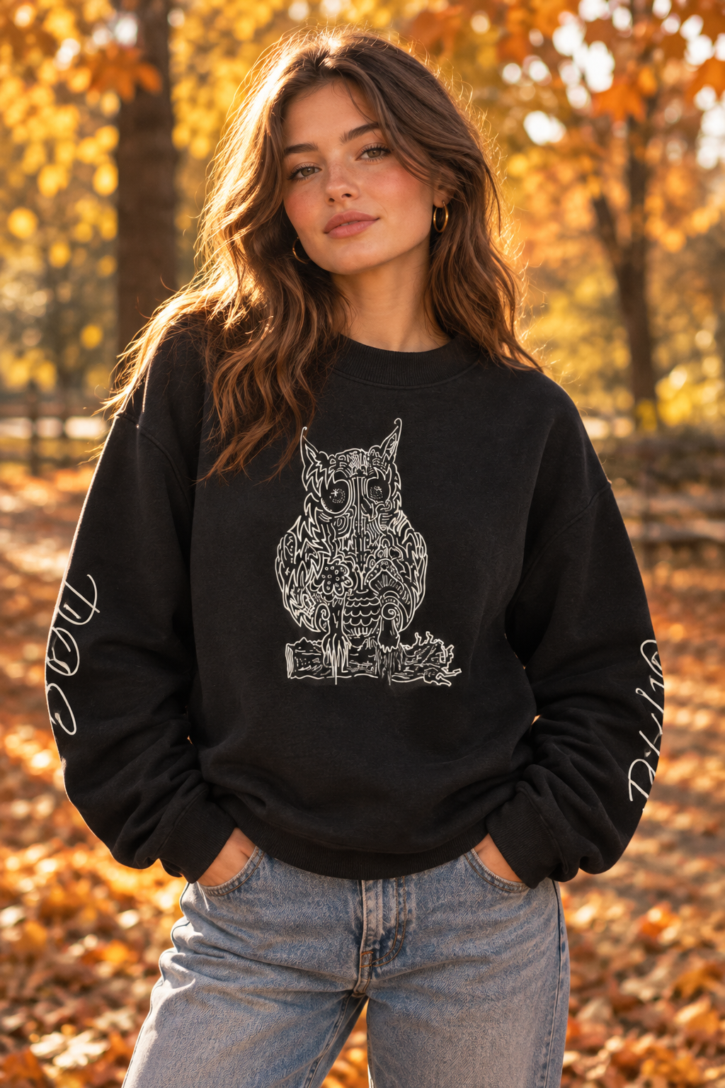 Women's Centennial Owl Fleece Mock-Neck Crew Sweatshirt