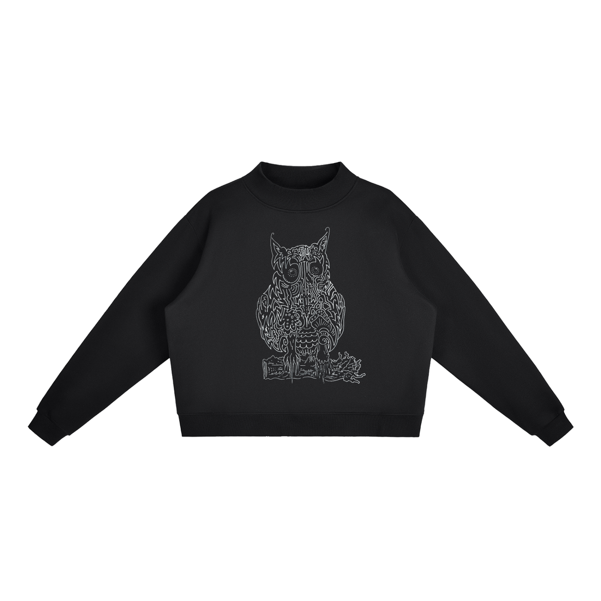 Century Owl Mock-Neck Crew Sweatshirt