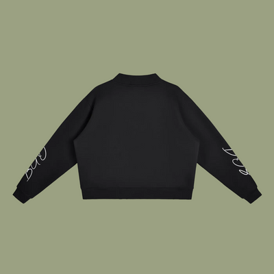 Black sweatshirt on a white background