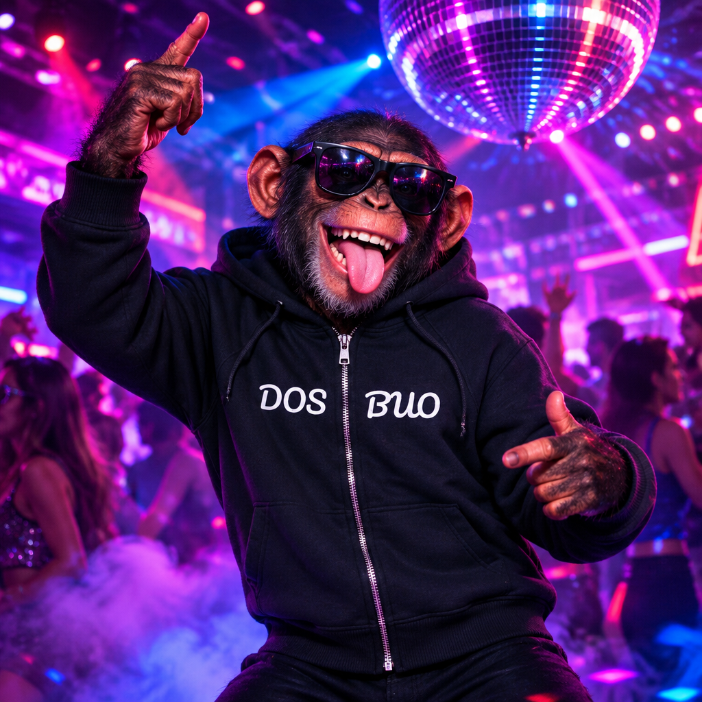 A dark navy blue zip-up hoodie with 'DOS BWO' printed in white across the chest, displayed on a clean white background.