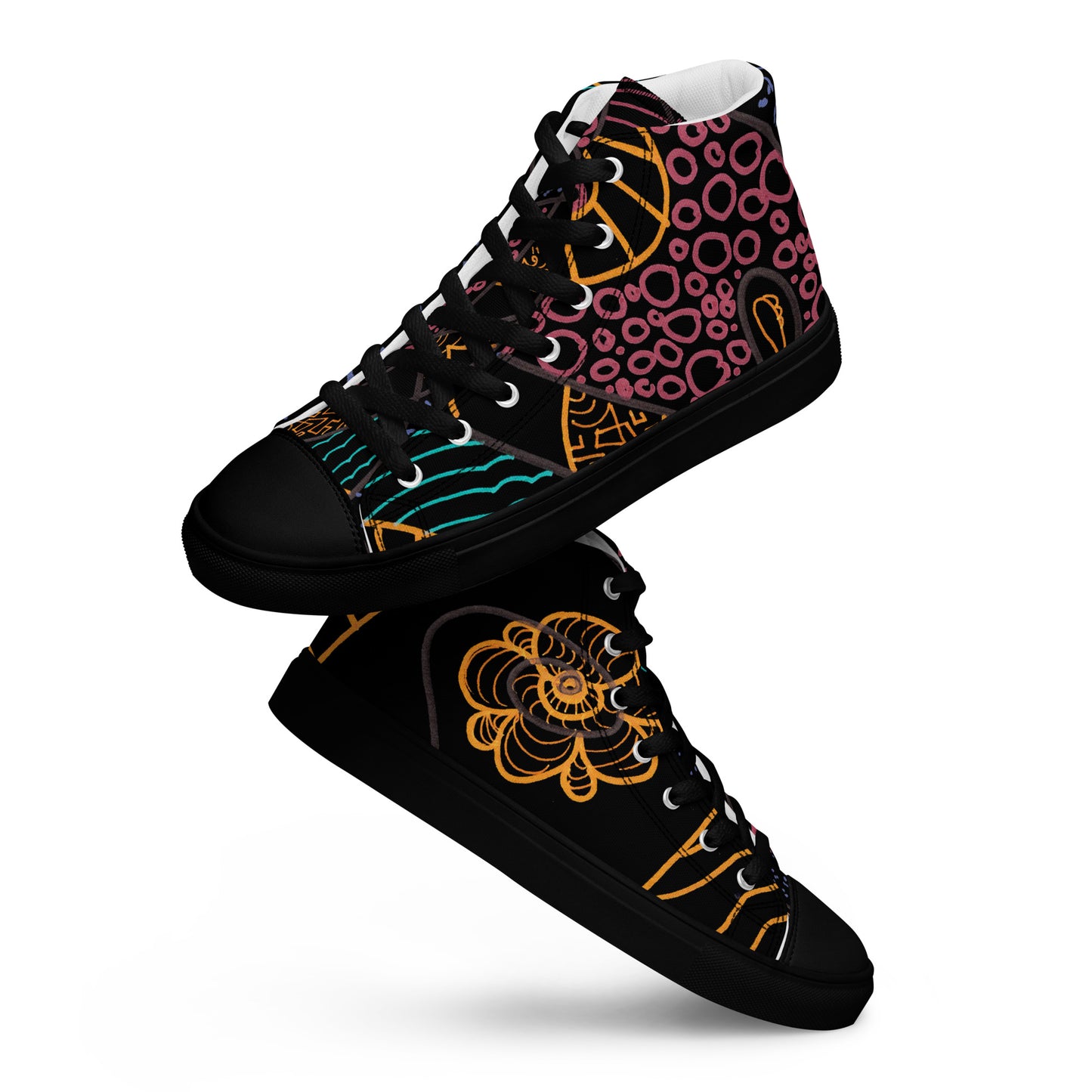 Men’s INVERTED "Some Jazz Schematic" high top canvas shoes