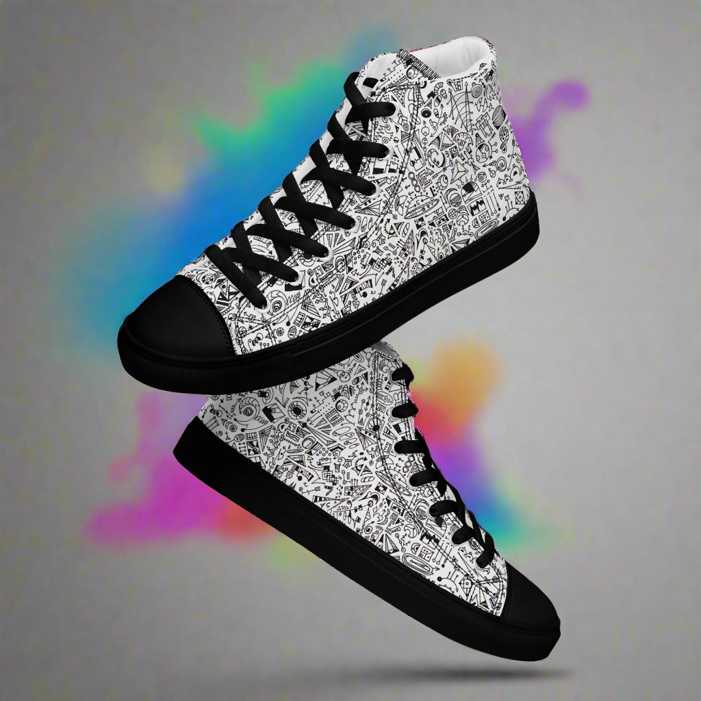 Men’s "Dream Schematic #1" high top canvas shoes