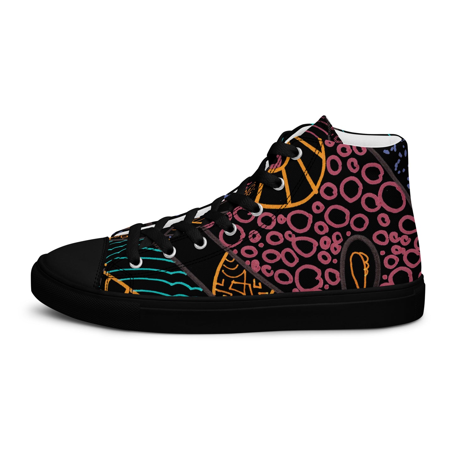 Men’s INVERTED "Some Jazz Schematic" high top canvas shoes