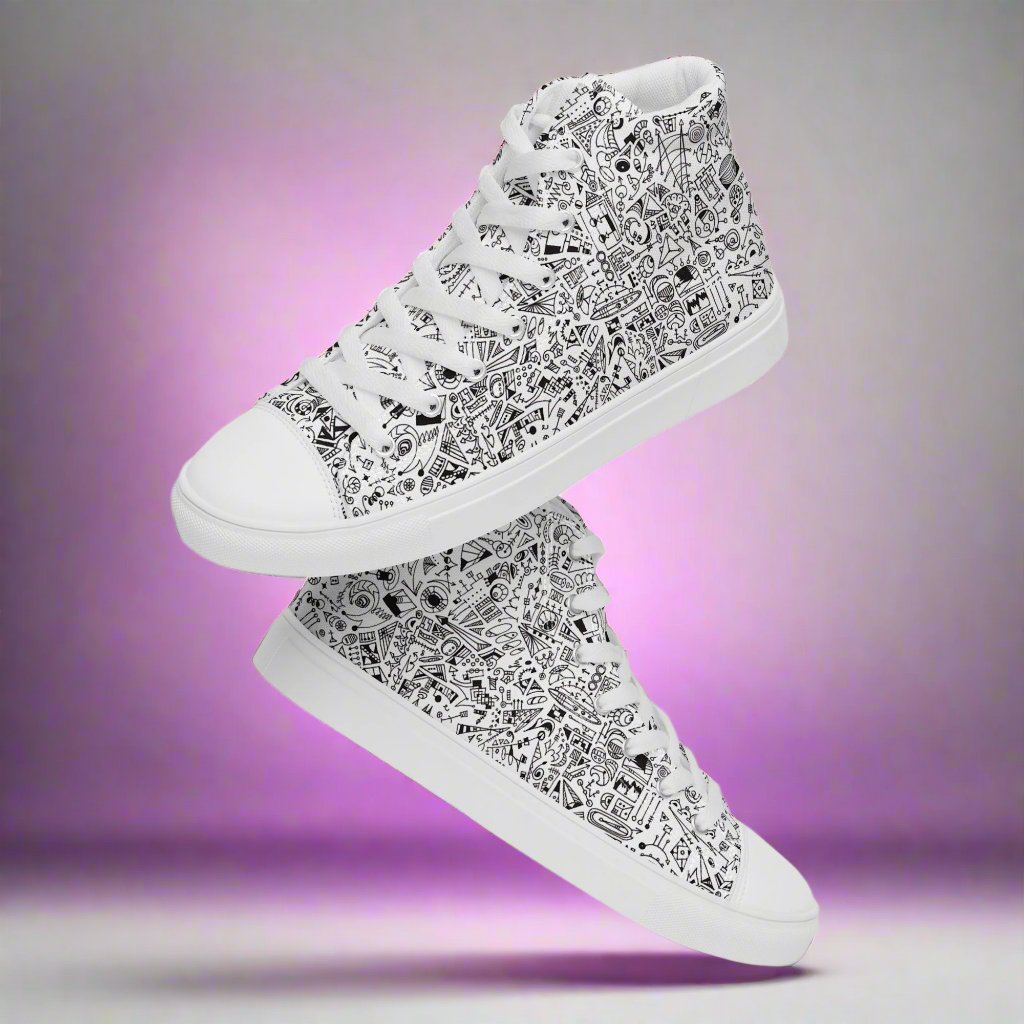 Men’s "Dream Schematic #1" high top canvas shoes