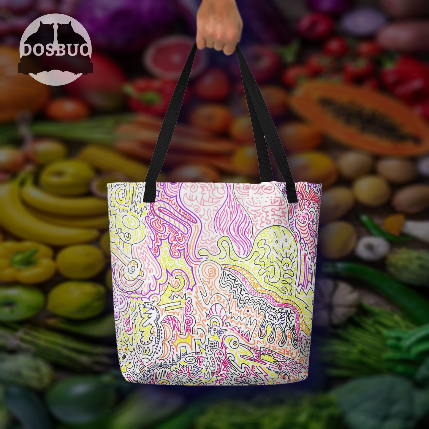 "Lobellia" All-Over Print Large Tote Bag