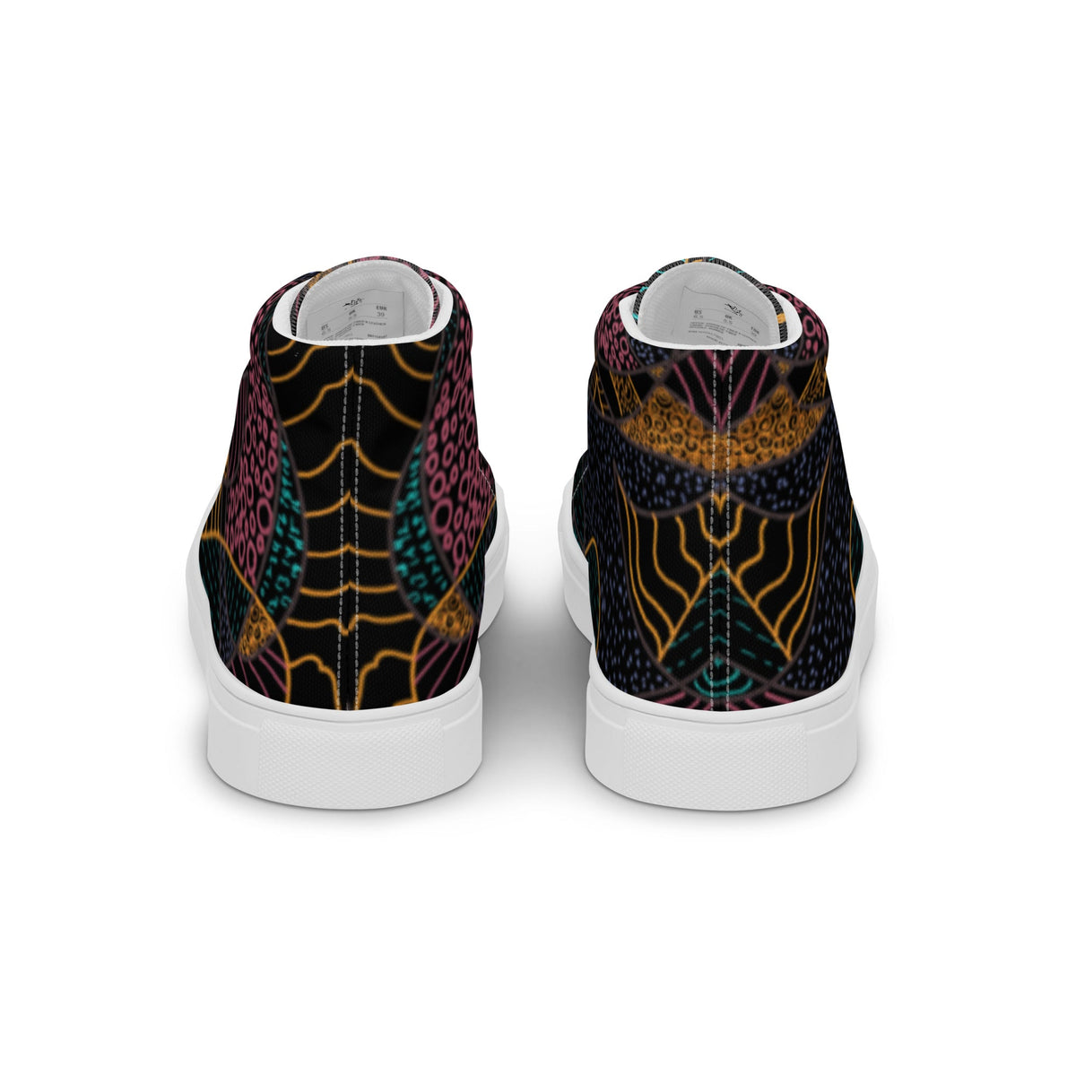 Women's INVERTED "Some Jazz Schematic" High Top Canvas Shoes by Brian Tohill — back view
