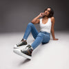 Women's INVERTED "Some Jazz Schematic" High Top Canvas Shoes by Brian Tohill — front view