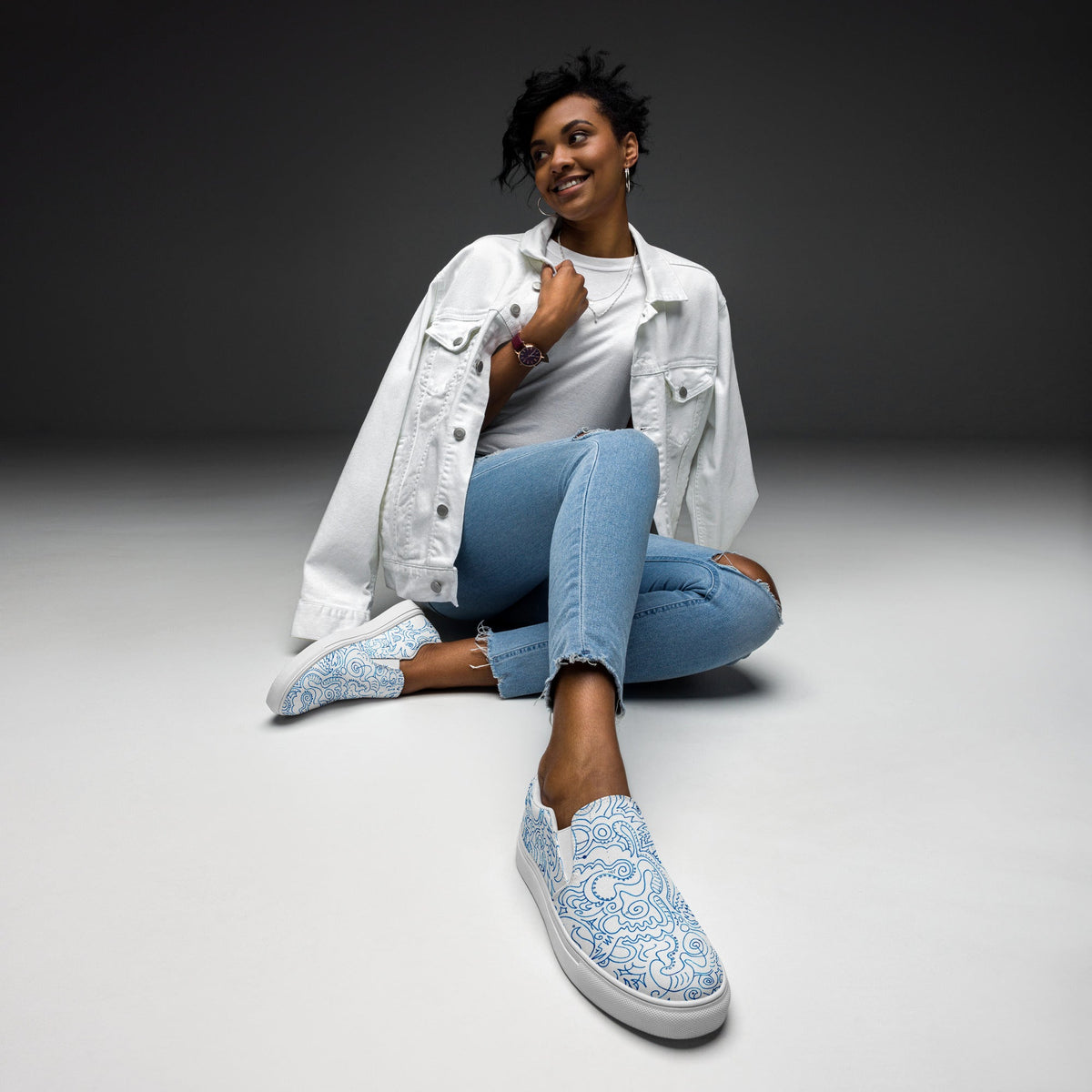 Women's "BIG IF" Canvas Shoes by Brian Tohill — front view
