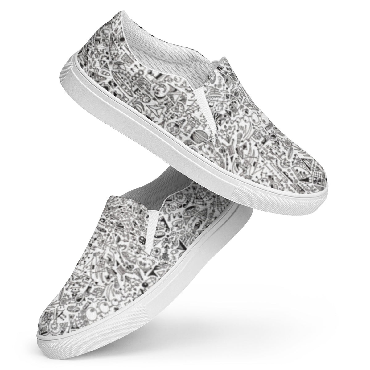 Women's "Dream Schematic #1" Slip-On Canvas Shoes by Brian Tohill — front view