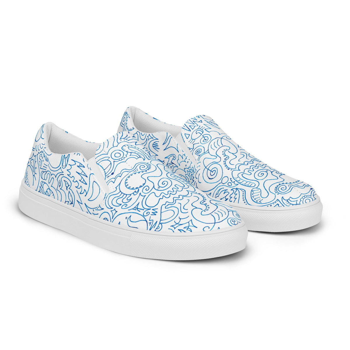 Women's "BIG IF" Canvas Shoes by Brian Tohill — right front view
