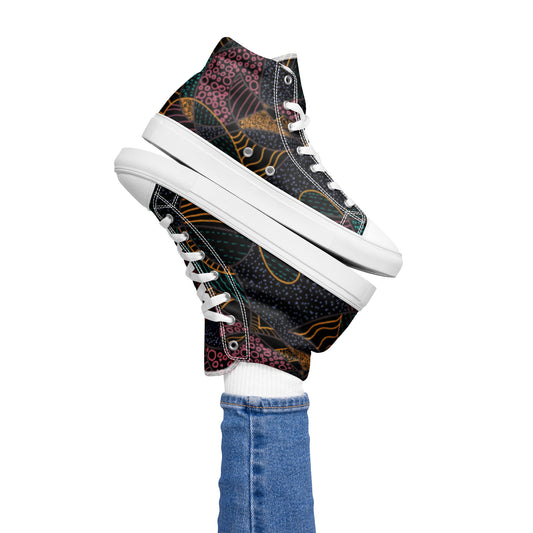 Women's INVERTED "Some Jazz Schematic" high top canvas shoes